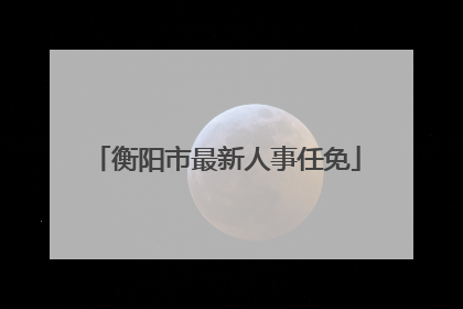 衡阳市最新人事任免